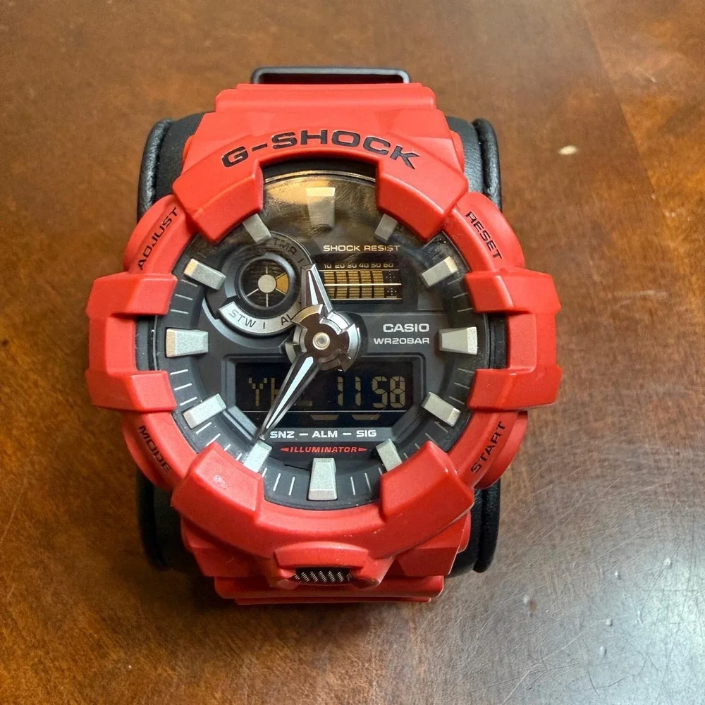 Casio G-Shock GA-700 Red Resin Analog Digital Sport Watch 5522 GA-700-4A